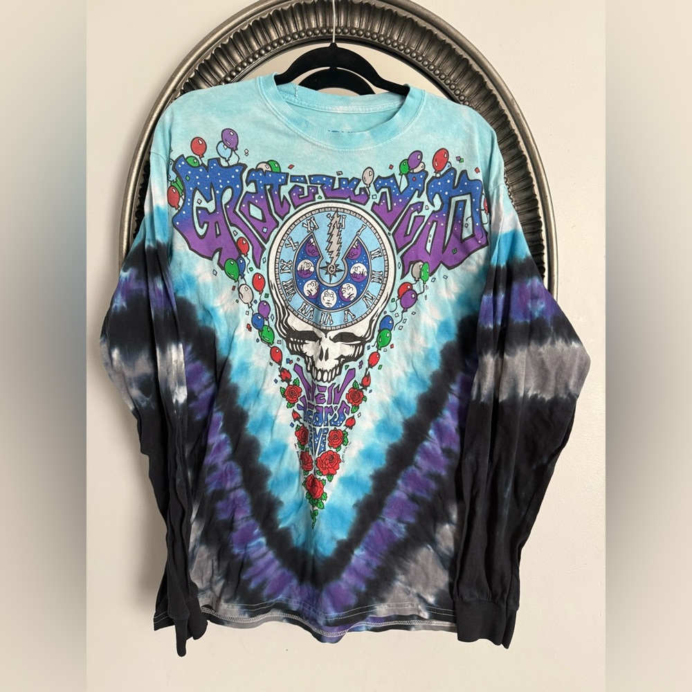 Liquid Blue Grateful Dead Tie-Dye Long Sleeve - Blue, Black, and‎ Purple